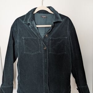 Madewell Corduroy Shacket Jacket - Teal Green